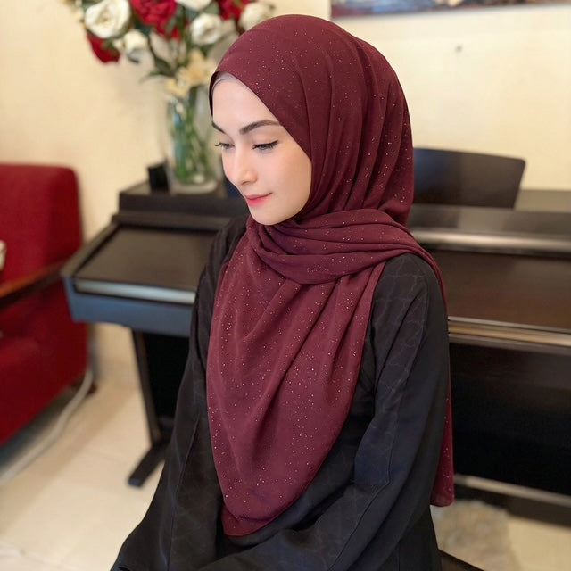 Adaara Glitter Maroon